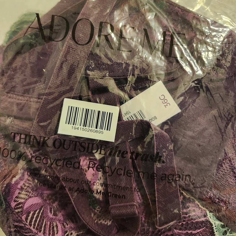 Adore Me Colette Floral Purple Contour Balconette Bra